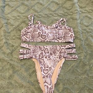 Snakeskin High Waisted Swimsuit